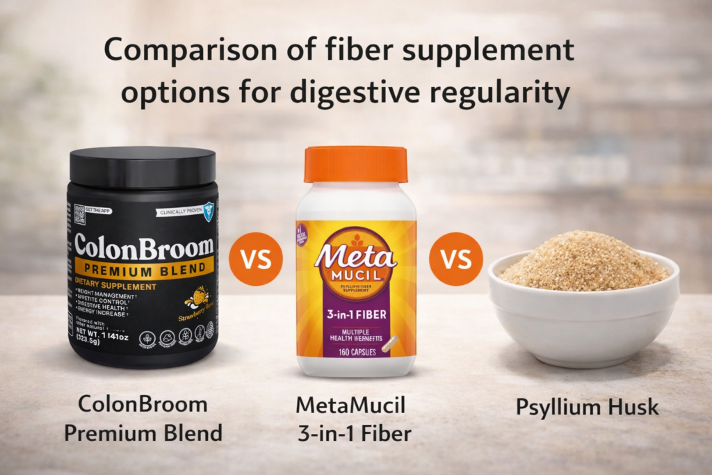 Comparison of fiber supplement options for digestive regularity